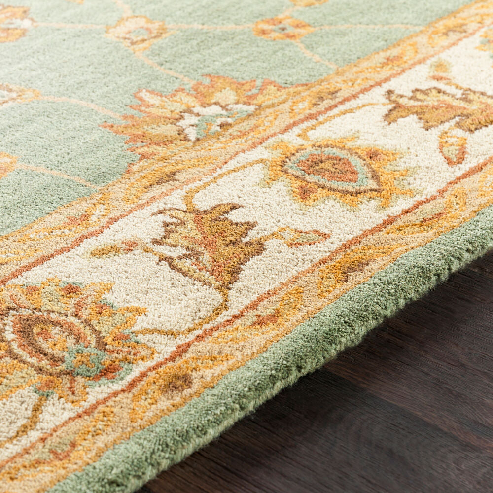 Middleton Grass Green/Tan Handmade Rug - texture