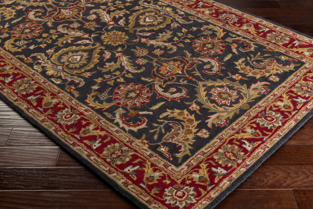 Middleton Amber/Sky Blue Handmade Rug - corner