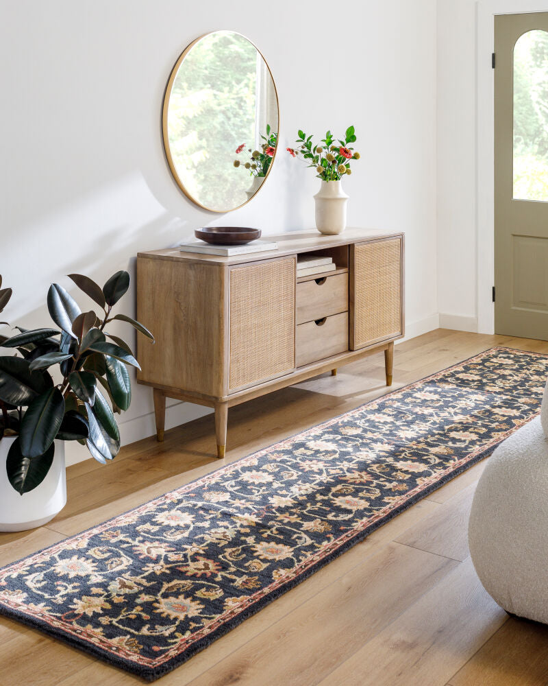 Middleton Burgandy/Taupe Handmade Rug - roomscene