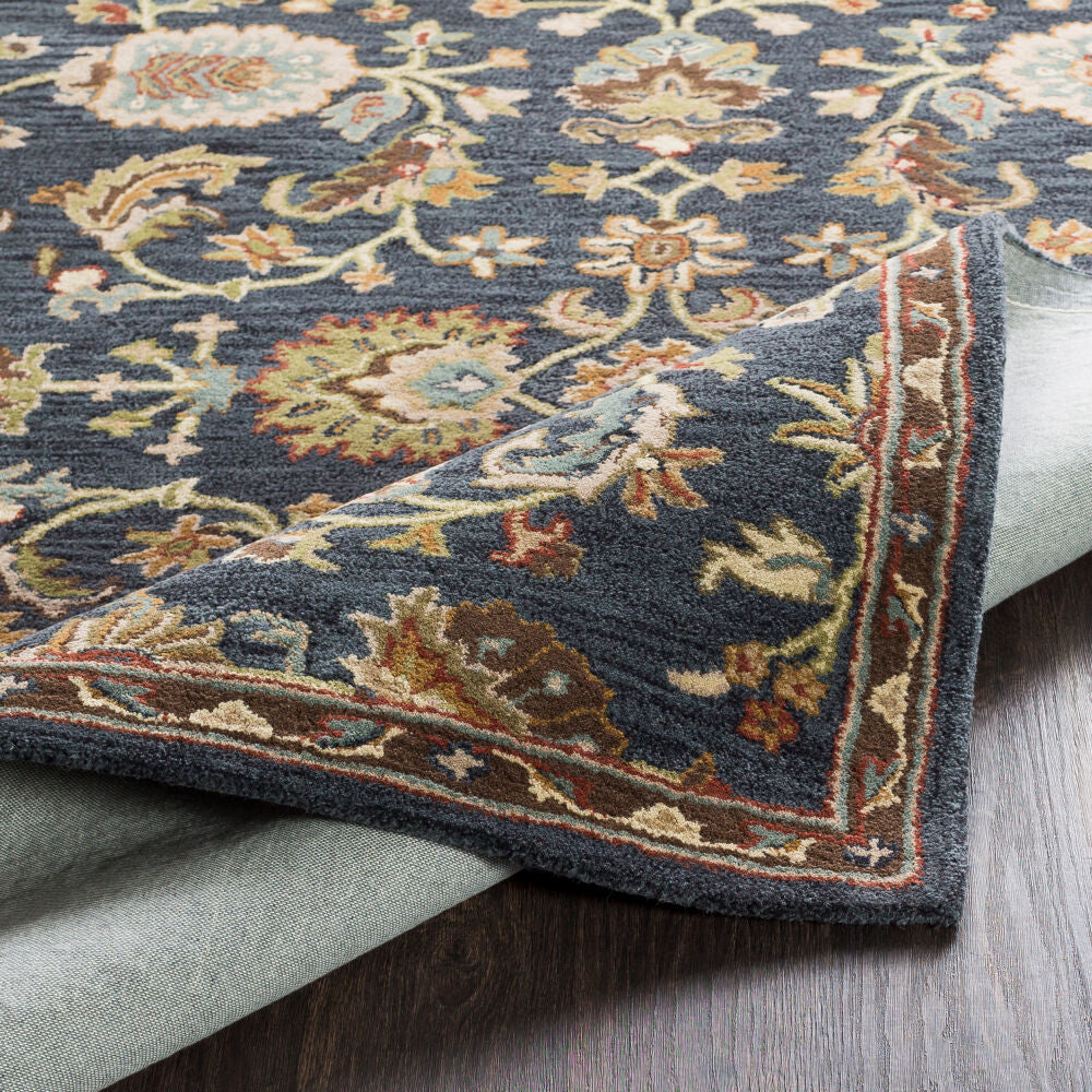 Middleton Burgandy/Taupe Handmade Rug - fold