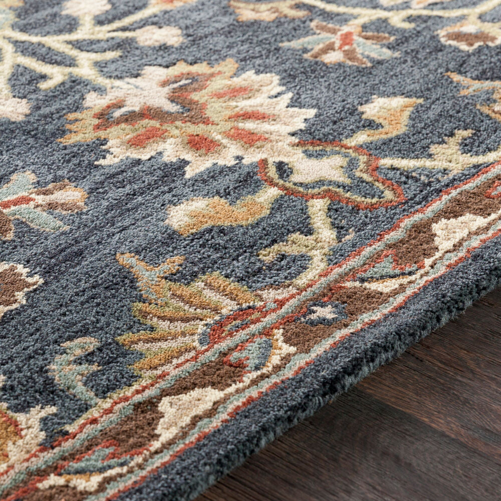 Middleton Burgandy/Taupe Handmade Rug - texture