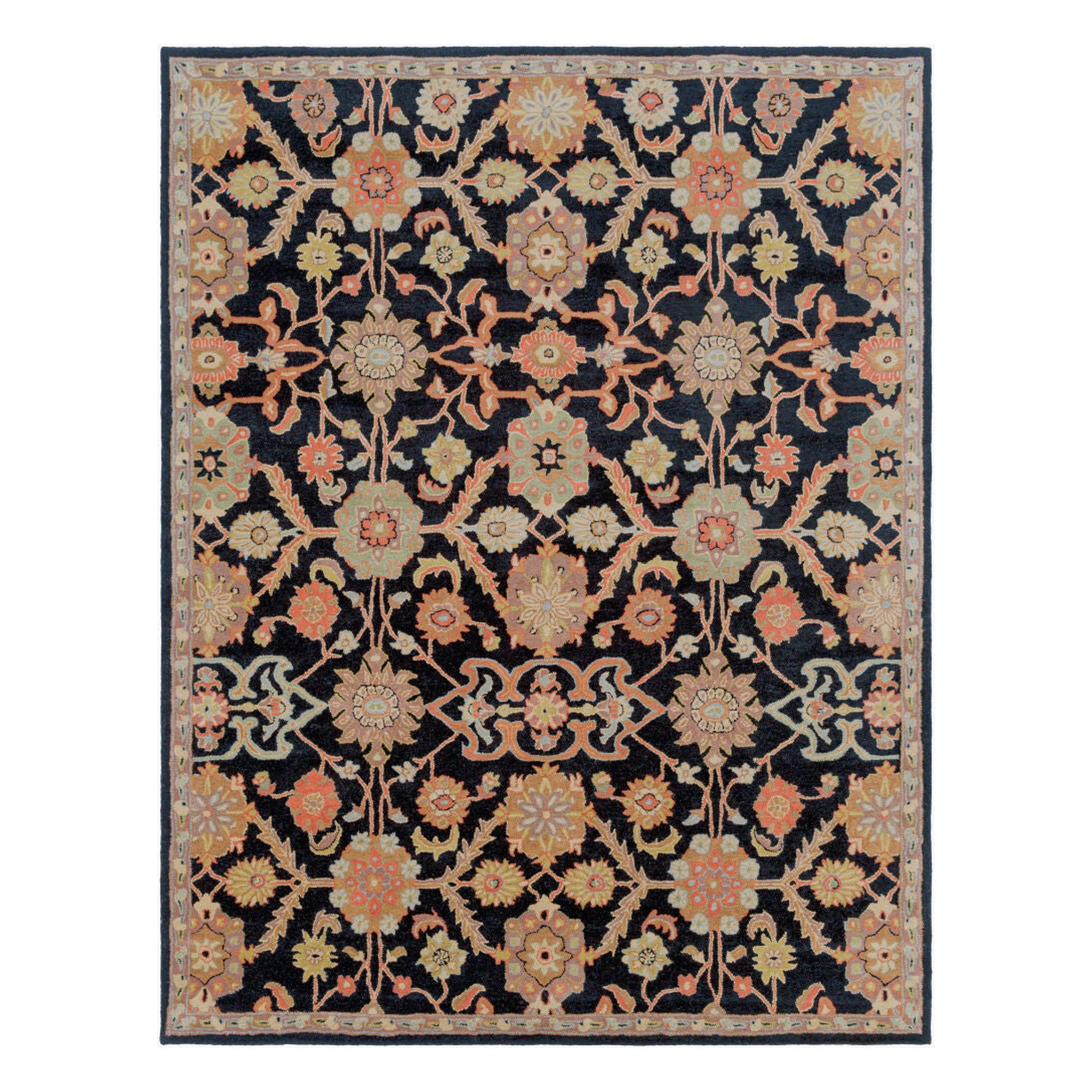 Middleton Black/Sage Handmade Rug - 2'3" x 10'