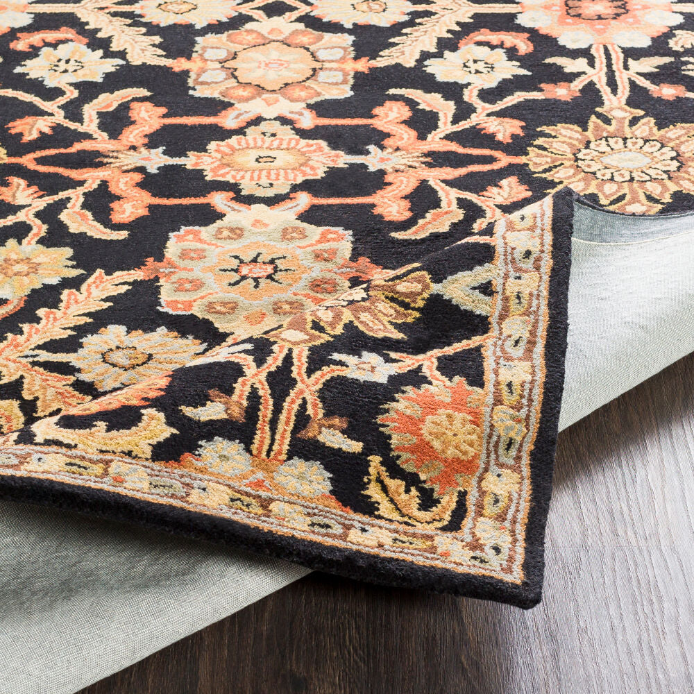 Middleton Black/Sage Handmade Rug - fold