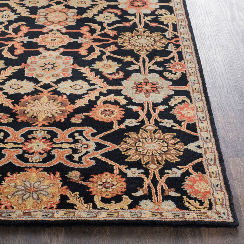 Middleton Black/Sage Handmade Rug - front