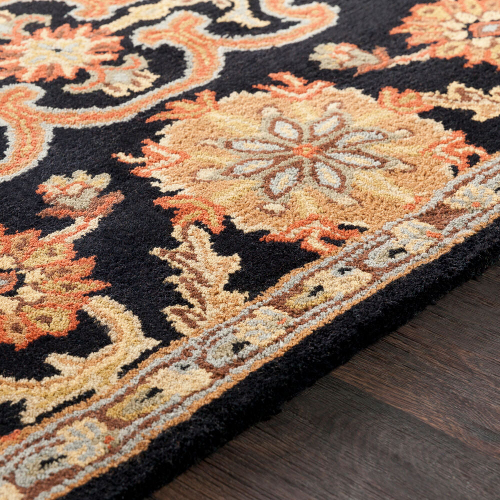 Middleton Black/Sage Handmade Rug - texture