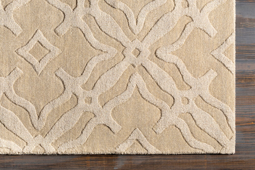 Metro Beige Handmade Rug - overhead