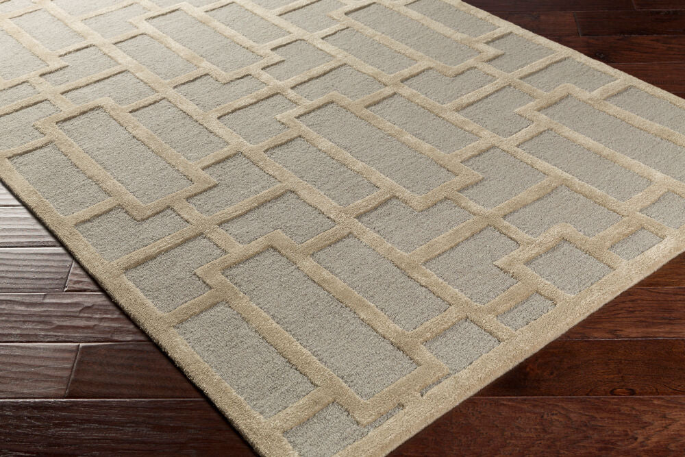 Arise Beige/Light Gray Handmade Rug - corner