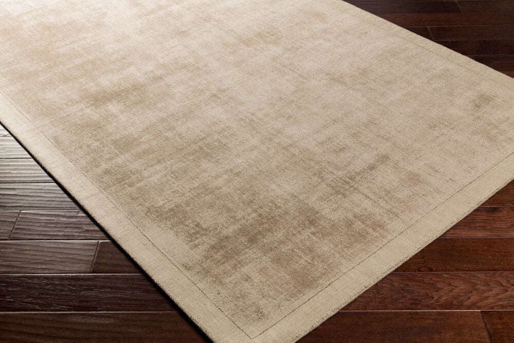 Silk Route Taupe Handmade Rug - corner