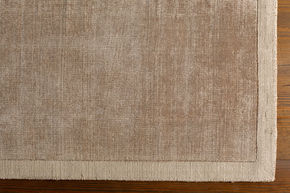 Silk Route Taupe Handmade Rug - overhead