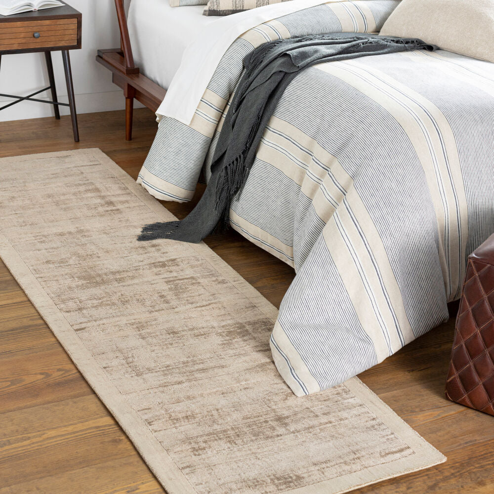 Silk Route Taupe Handmade Rug - roomscene