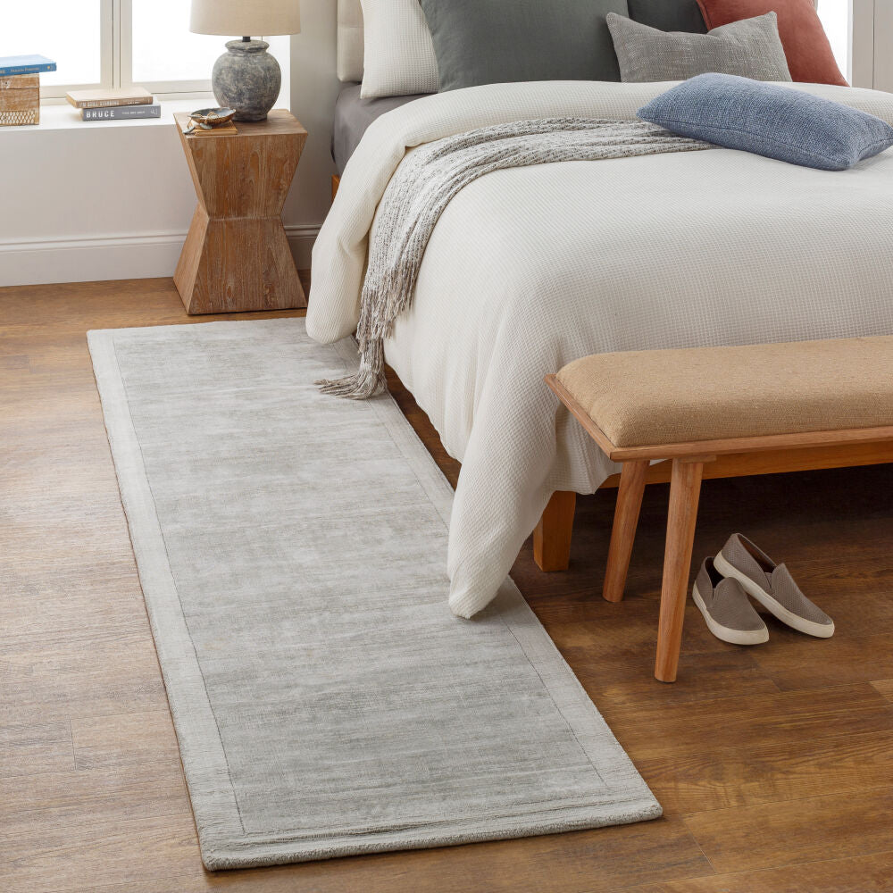 Silk Route Light Sage Handmade Rug - roomscene