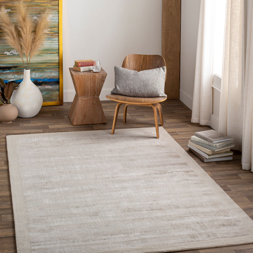 Silk Route Medium Gray Handmade Rug - roomscene