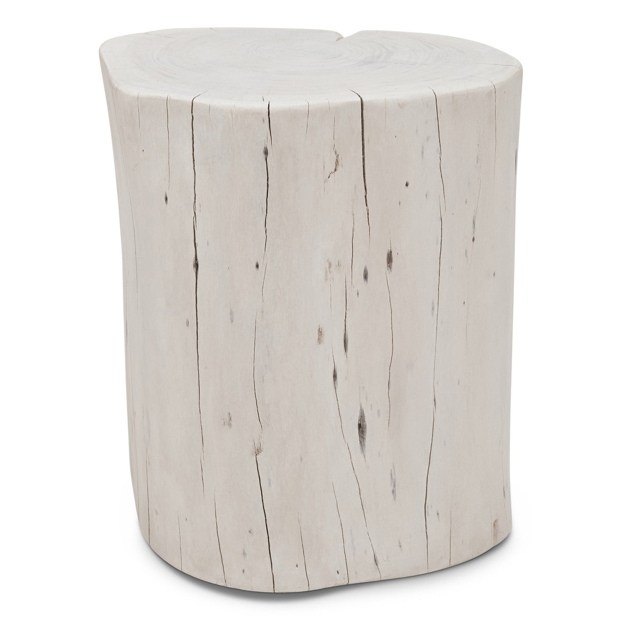 Brooks - Solid Wood Stump - White Wash