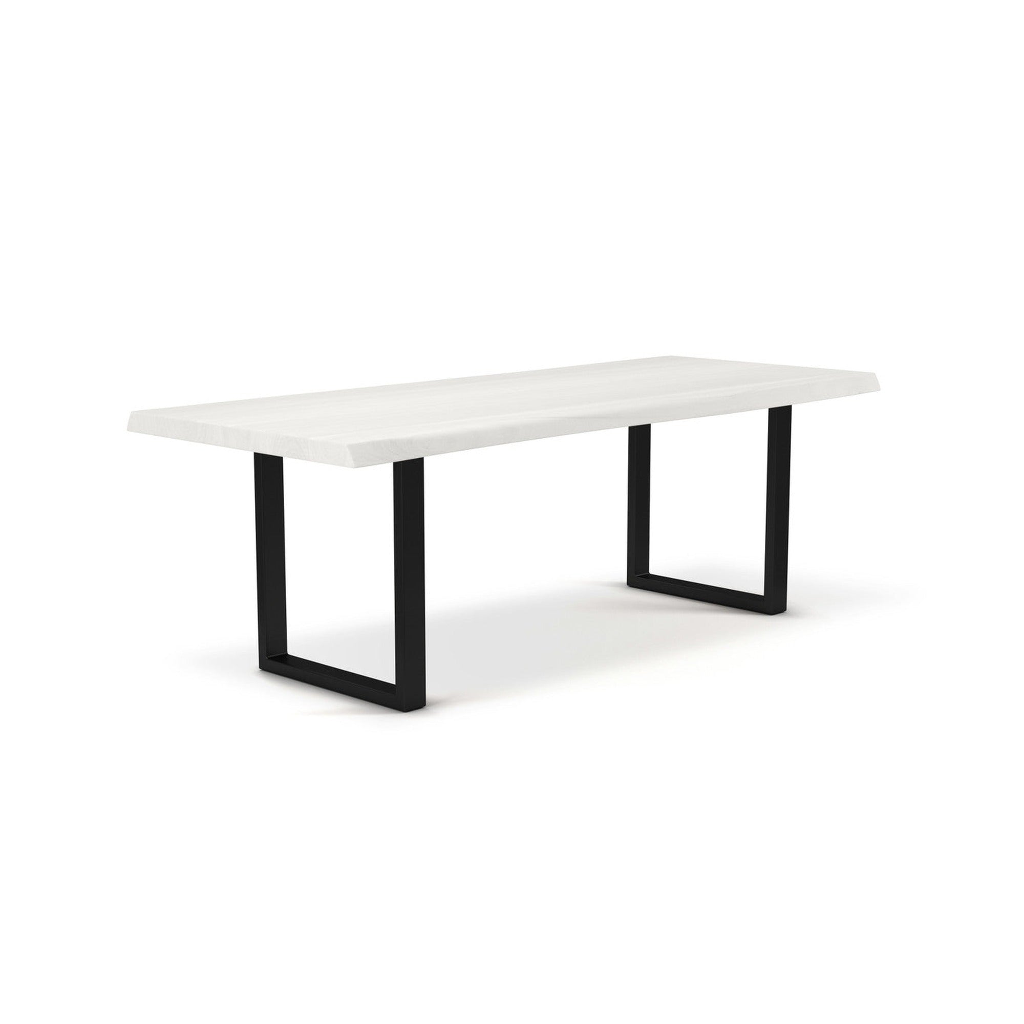 Brooks - Dining Table - U Base - 40" x 79" - White Wash Top - Black Base