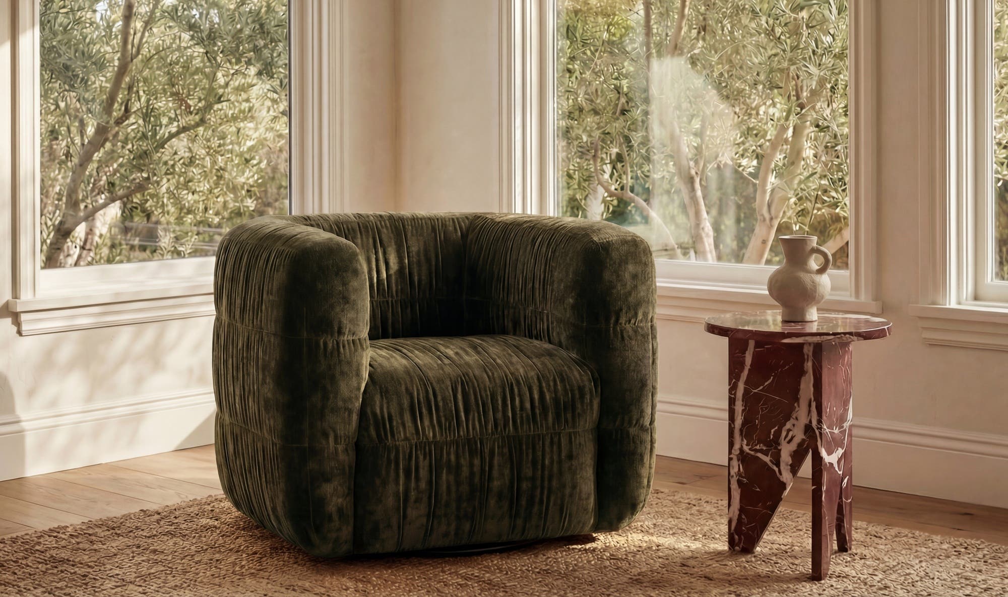 Robson Swivel Chair Dark Green by Moe's Home Collection - view 4