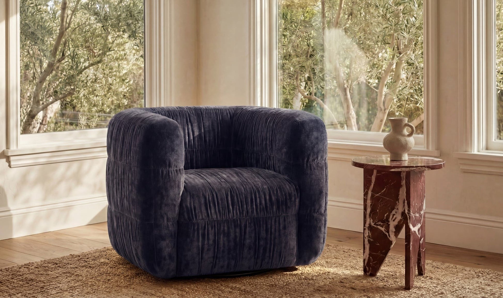 Robson Swivel Chair Navy by Moe's Home Collection - view 4
