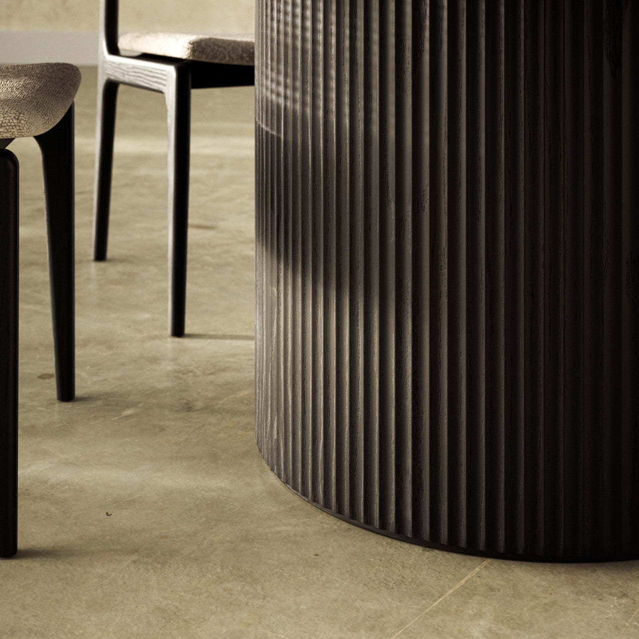 Modern Brazilian - Atenas - Round Dining Table - Ebano Frame