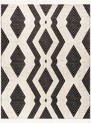 Azilal Black/Ivory Machine Woven Rug AZI-2300 - 2' x 2'11"