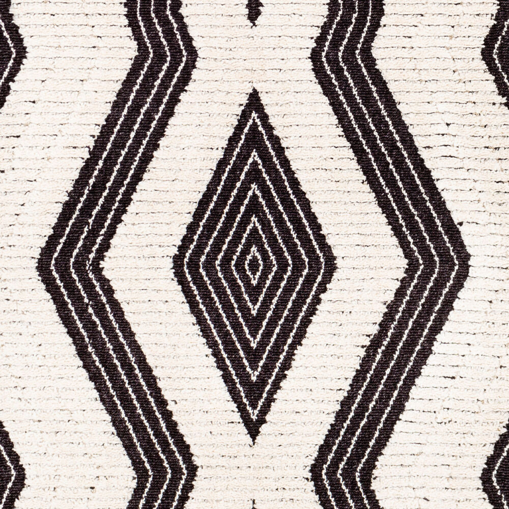 Azilal Black/Ivory Machine Woven Rug AZI-2300 - swatch