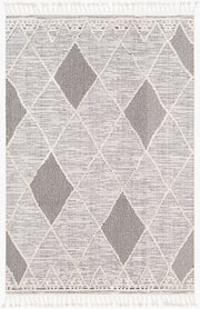 Azilal Black/Ivory Machine Woven Rug AZI-2304 - 2' x 2'11"