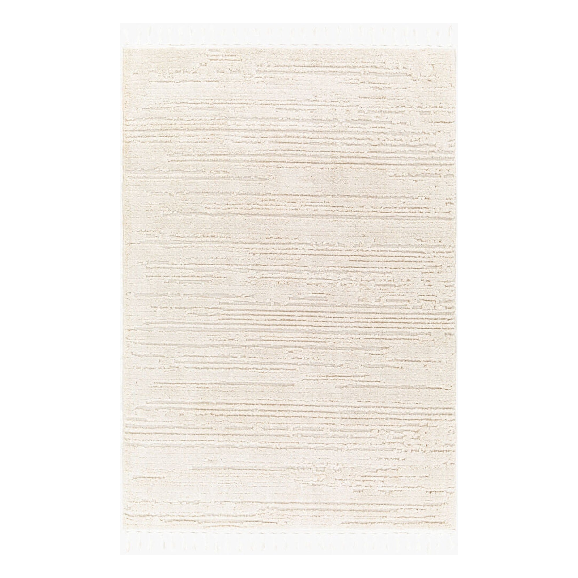 Azilal Ivory Machine Woven Rug - 5'3" x 7'