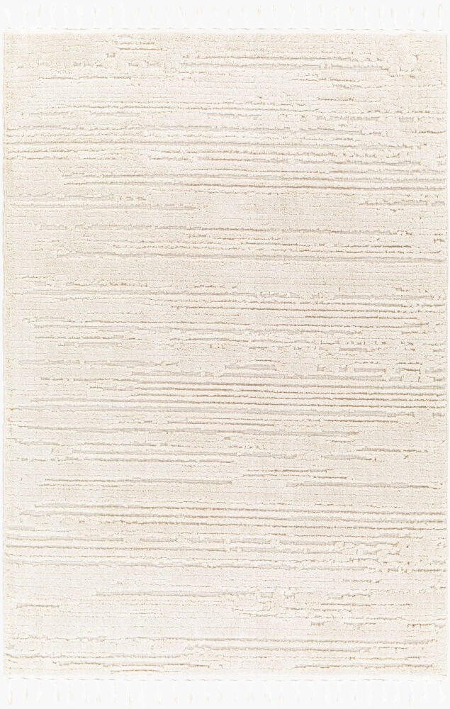 Azilal Ivory Machine Woven Rug - 5'3" x 7'