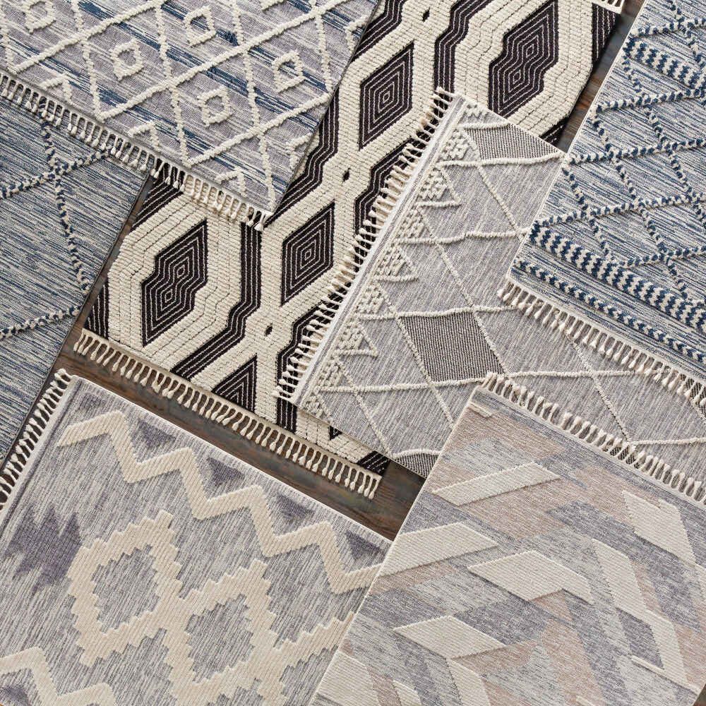 Azilal Black/Ivory Machine Woven Rug AZI-2300 - styleshot