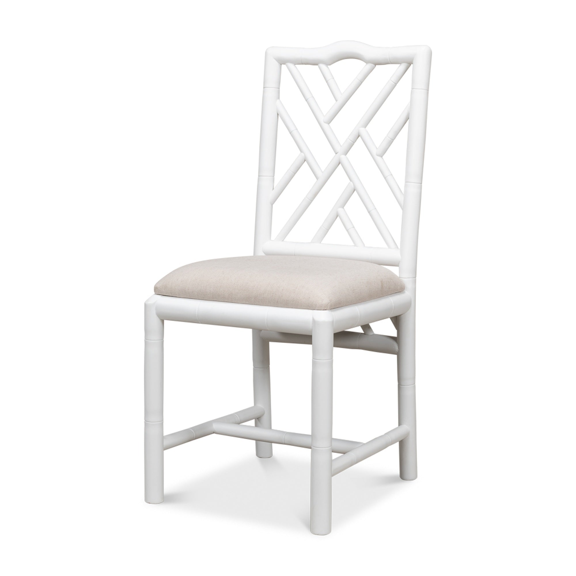 Brighton Bamboo Side Chair, White by Sarreid Ltd
