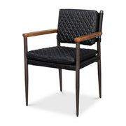 The Harley Chair, Onyx Black Leather by Sarreid Ltd