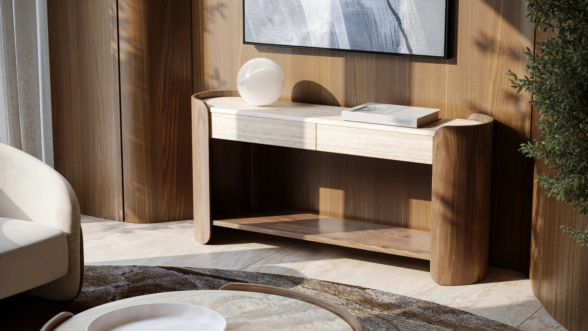 Fleur Console Table Porcini 66.75" by Caracole - view 2