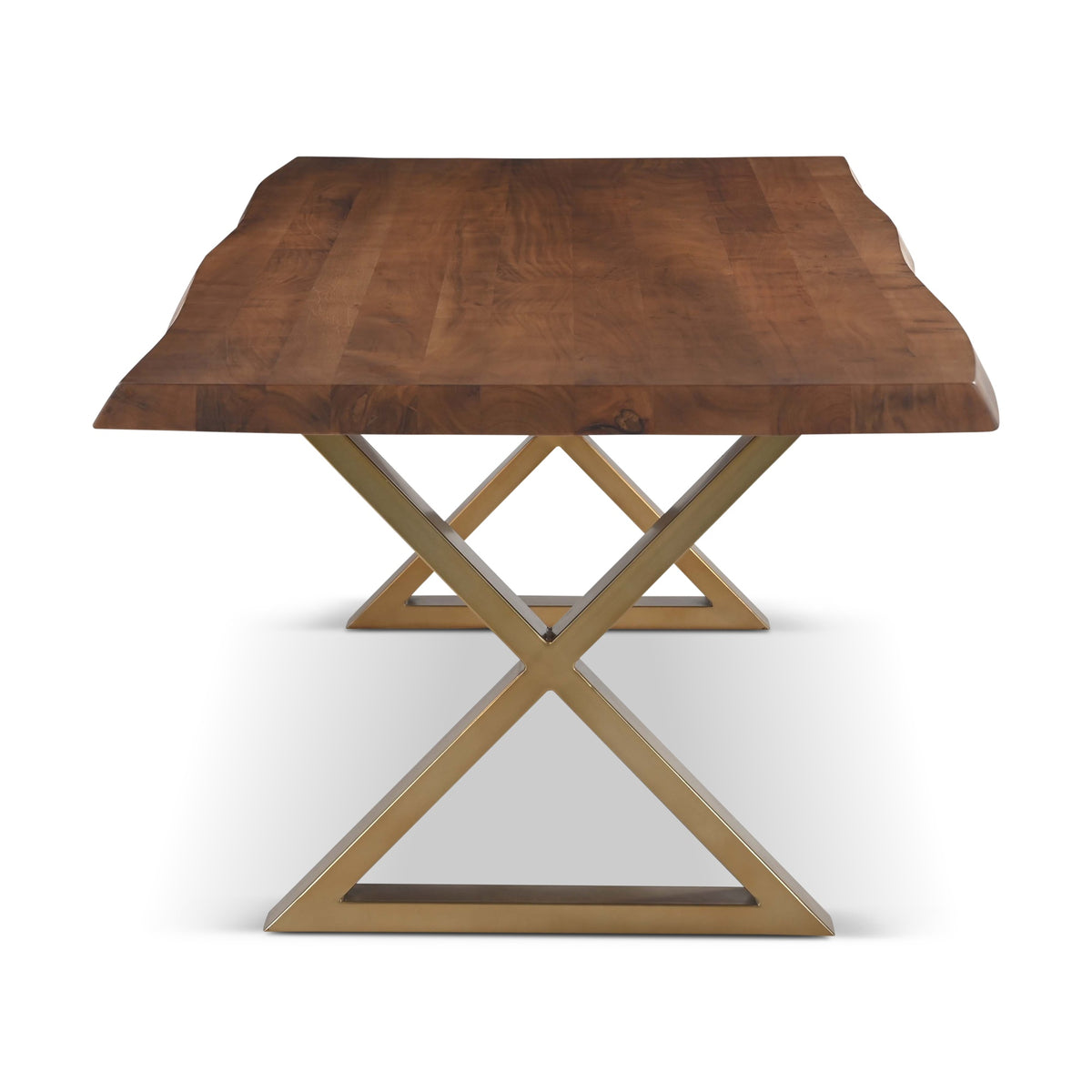 Brooks Dining Table X Base 40" x 92" Americano Top - Brass Base by Urbia - detail 3