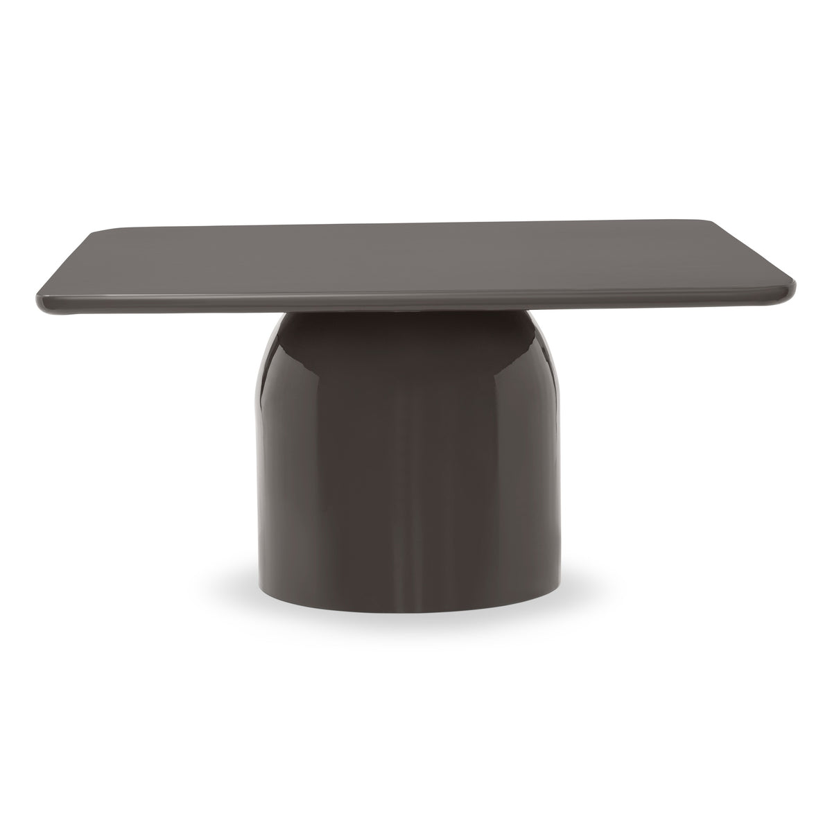 Alessia Short Enamel Coffee Table Deep Umber Brown, 14.25" by Urbia - product view
