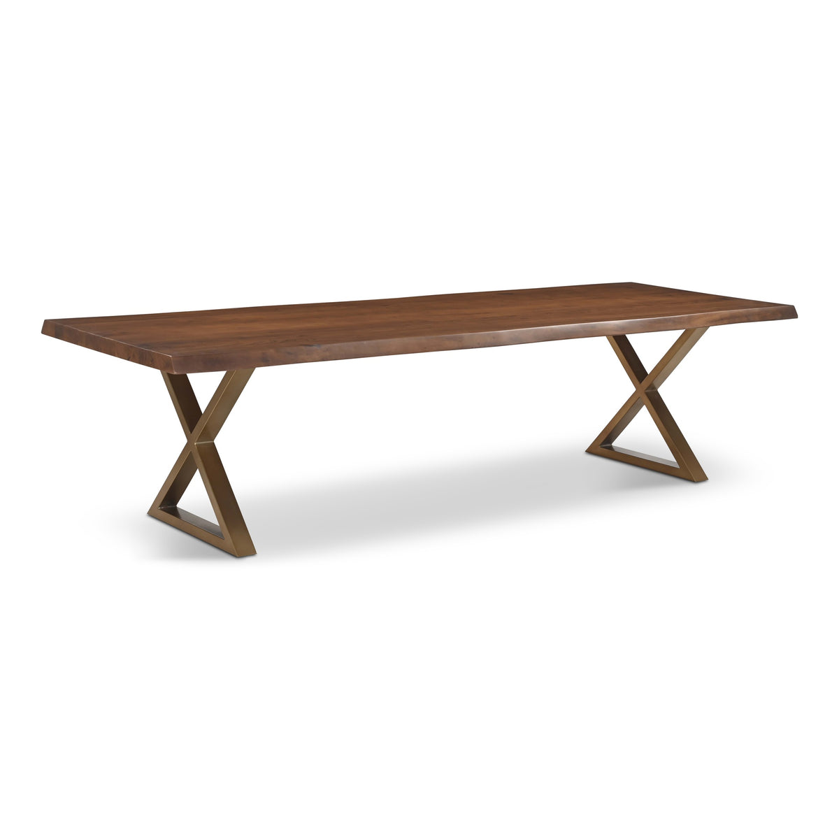Brooks Dining Table X Base 40" x 116" Americano Top - Brass Base by Urbia - detail 2