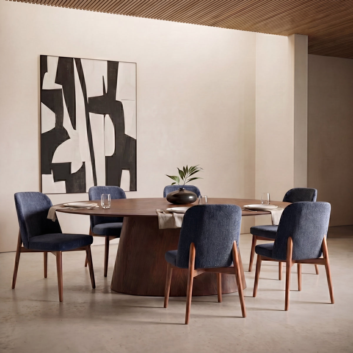 Tonia Dining Chair Nogal, Blue Mix by Urbia - detail 10