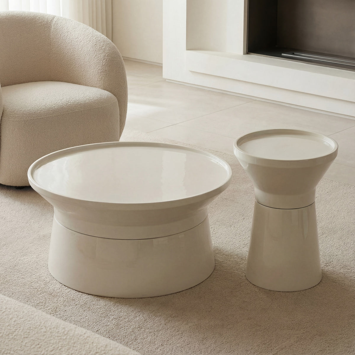 Sabine Enamel End Table Bone White by Urbia - detail 5