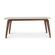 Giane Glass Top Dining Table Off White, Nogal, 71" by Urbia - product view