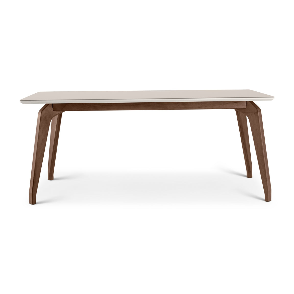Giane Glass Top Dining Table Off White, Nogal, 71" by Urbia - product view