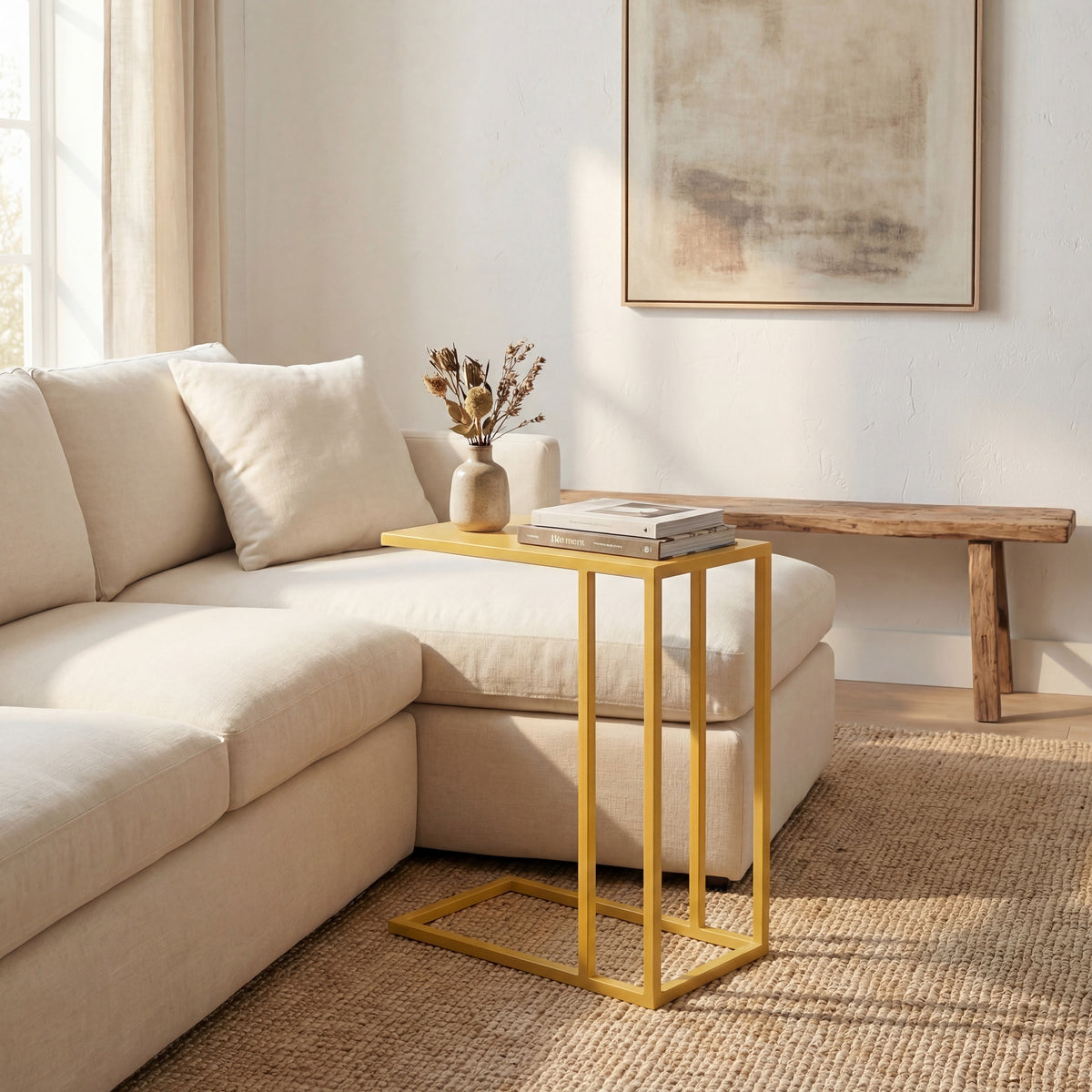 Tanu C-Table Enamel End Table Yellow Ochre by Urbia - detail 6