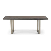 Brooks Dining Table U Base 40" x 79" Sandblasted Grey Top - Pewter Base by Urbia - product view