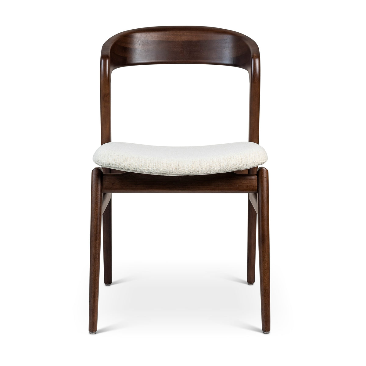 Modern Brazilian Velma Side Chair Medley Ivory Seat - Nogal Frame by Urbia - product view