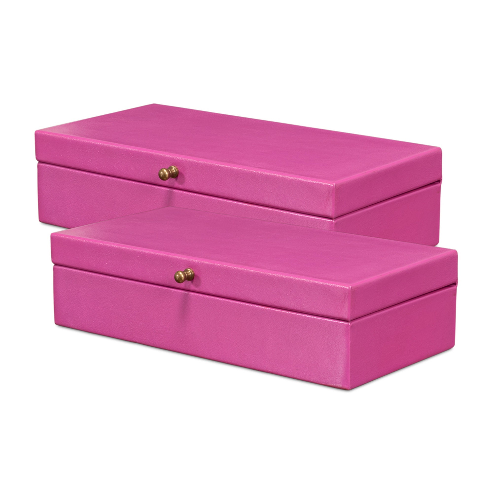 Gatsburg Shagreen Box, Pink, Set Of 2 by Sarreid Ltd