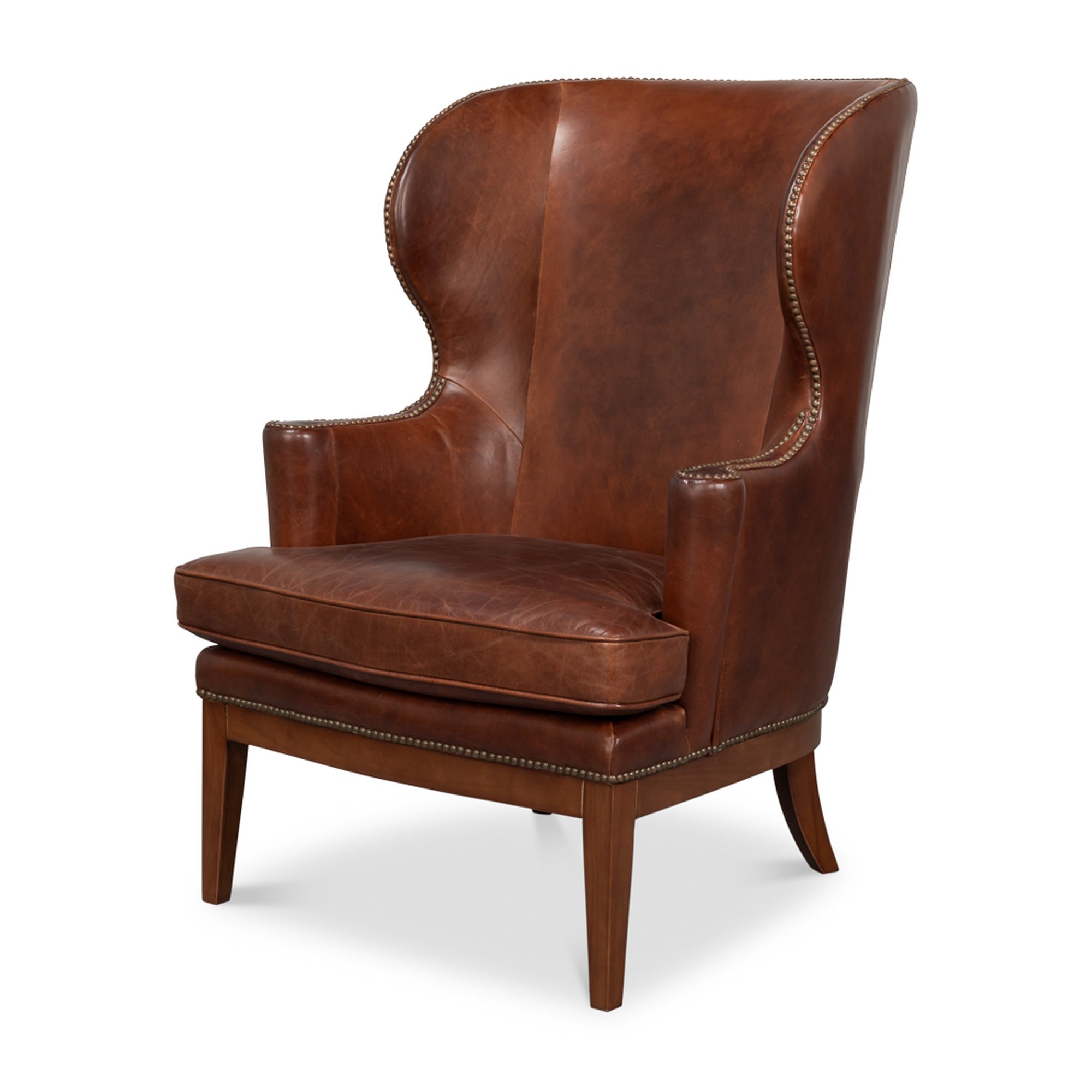 Smithfield Wing Chair, Newark Brown by Sarreid Ltd