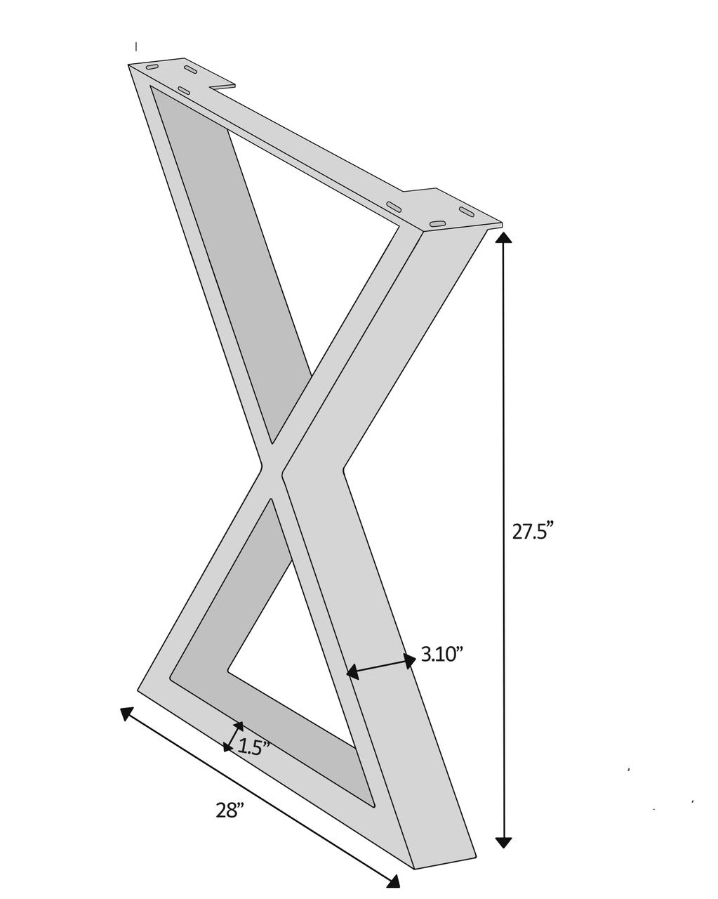 Brooks - Dining Table - X Base - 40" x 79" - Ebonized Top - Black Base