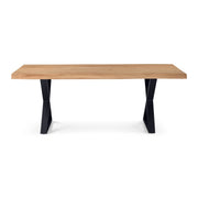 Brooks Dining Table X Base 40" x 79" Teak Top - Black Base by Urbia - product view