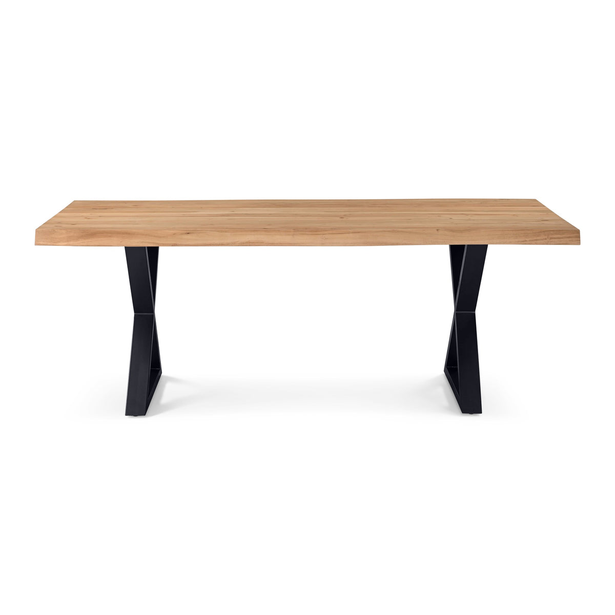 Brooks Dining Table X Base 40" x 79" Teak Top - Black Base by Urbia - product view