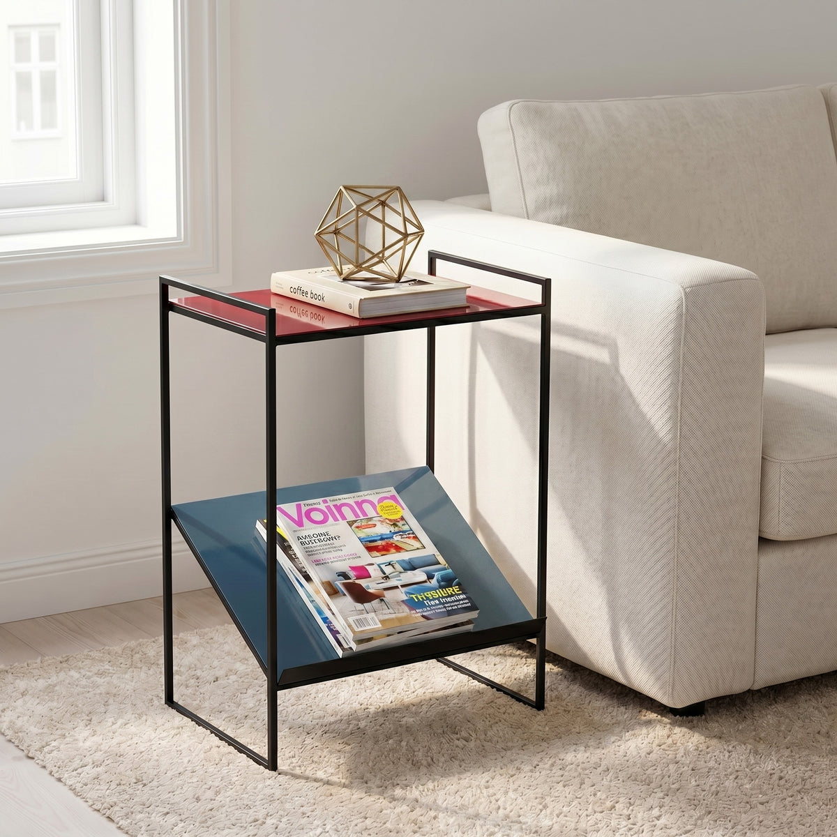 Naomi Enamel Magazine End Table Plum, Teal by Urbia - detail 6