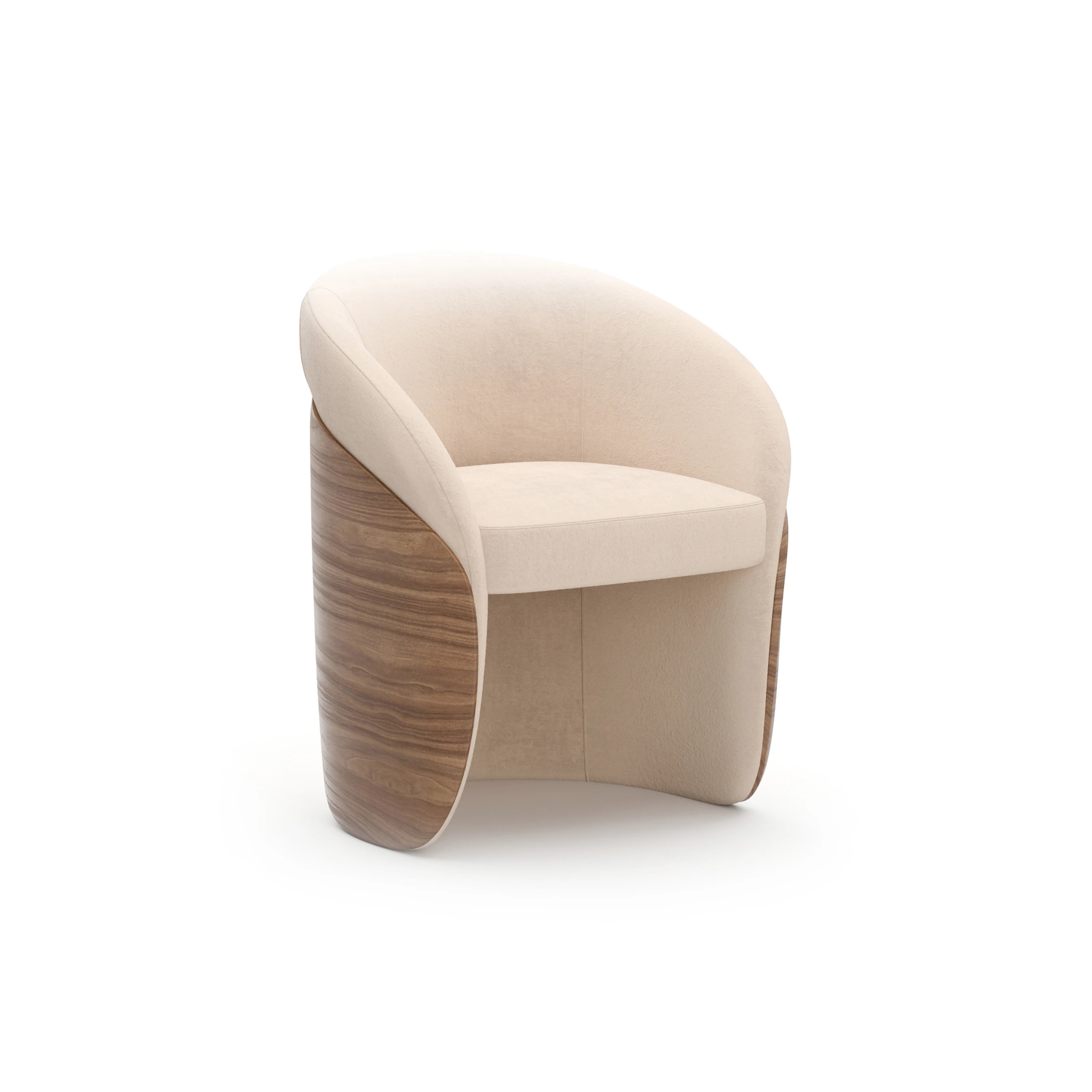 Fleur Wood Back Dining Chair Porcini 25" by Caracole - view 6