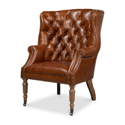 Welsh Leather Chair, Vintage Havana by Sarreid Ltd