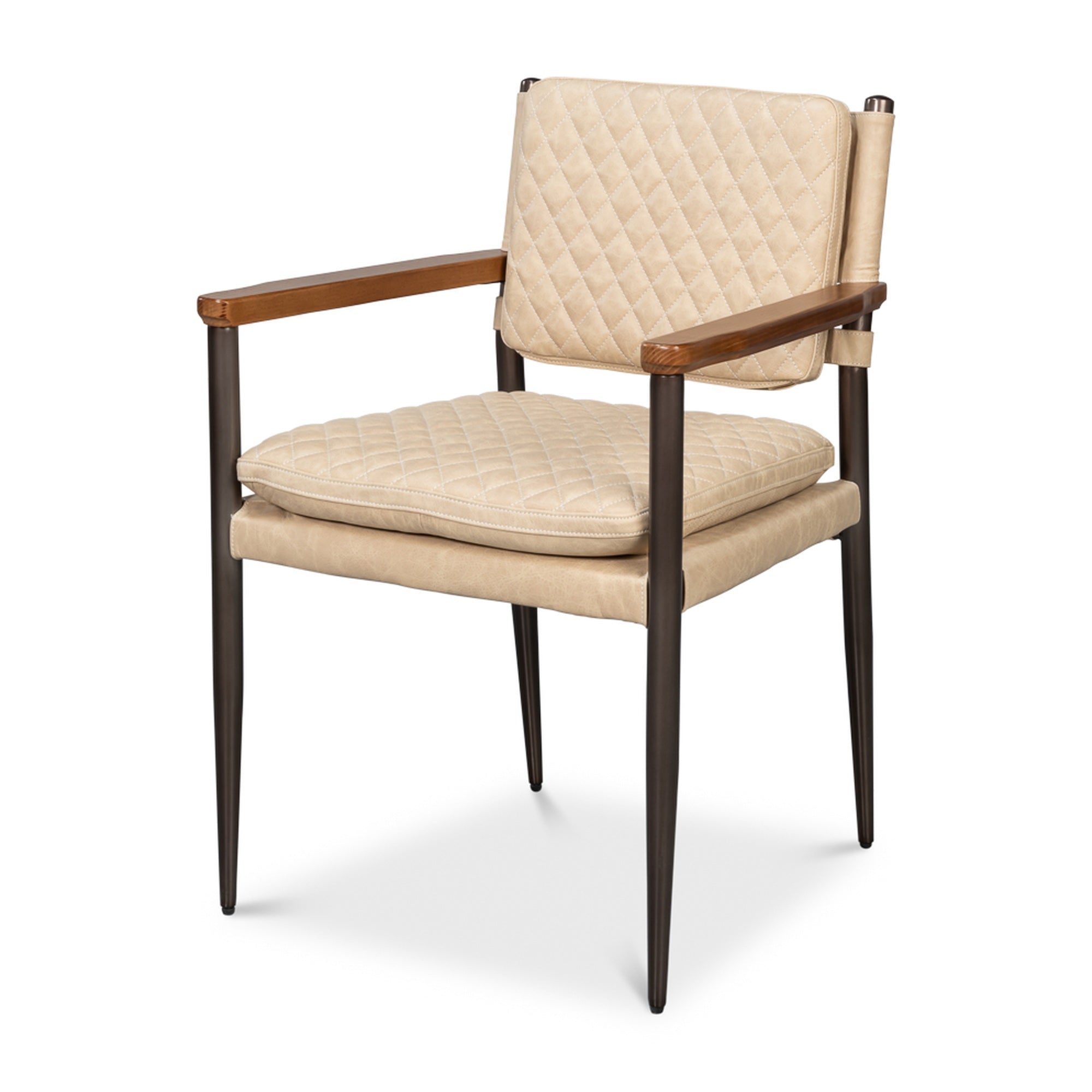 The Harley Chair, Cappuccino White Lthr by Sarreid Ltd