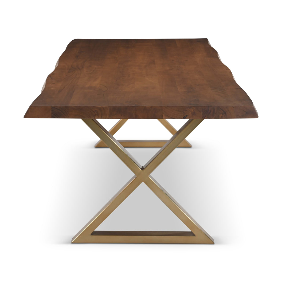 Brooks Dining Table X Base 40" x 116" Americano Top - Brass Base by Urbia - detail 3